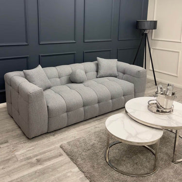 Luxury Boucle 3-Seater Sofa - Fire Resistant, 230cm Wide, Elegant Comfort for Modern Living - UK Luxury Furniture